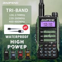 J46 Baofeng UV16 Walkie-Talkie Tri-Band มืออาชีพล่าสัตว์แฮมกันน้ำระยะไกล Type-C Charger VHF UHF UHF สองทางวิทยุพกพา