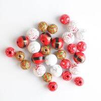 2023 Christmas New Product DIY Wooden Beads Custom Wooden Decoration Crafts Kid Toy Bracelet Accessories Beads For Jewelry Making