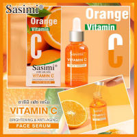 Sasimi Vitamin C ซาซิมิ เฟซ เซรั่ม วิตามินซี เซรั่มสำหรับบำรุงผิวหน้า เพิ่มความกระจ่างใสและต่อต้านวัย เครื่องสำอาง ปริมาณ 50ml.