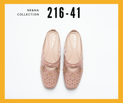 รองเท้าเเฟชั่นผู้หญิงเเบบคัชชูส้นเตี้ยเปิดหน้าเท้า No. 216-41 NE&amp;NA Collection Shoes