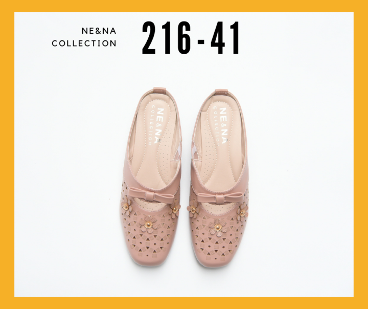 รองเท้าเเฟชั่นผู้หญิงเเบบคัชชูส้นเตี้ยเปิดหน้าเท้า-no-216-41-ne-amp-na-collection-shoes