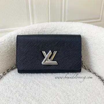 LOUIS VUITTON Pink EPI Woc Portefeuille Twist Silver Chain Wallet