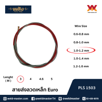 พลัง สายส่งลวดเหล็ก สายไลน์เนอร์ หัว EURO ขนาด 1.0-1.2mm ความยาว 3-4 เมตร สีแดง สำหรับงาน MIG/MAG