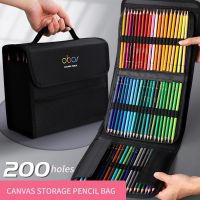 ♘ 120/150/200 Holes Colored Lead Pencils Storage Bag Large Capacity Pencil Case Box Holder School Supplies Stationery Student