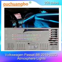 Ouchuangbo ไฟ Led ประดับภายใน B8 Vw Passat 2023-2019ชุดโคมไฟสร้างบรรยากาศสี256