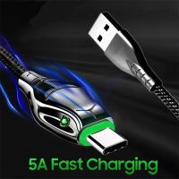 Fast Charging 5A USB-C Cable Cord Snake head glows Cord usbC For Samsung Huawei P40 P40 pro Xiaomi charger 5A Type C Cable Docks hargers Docks Charger