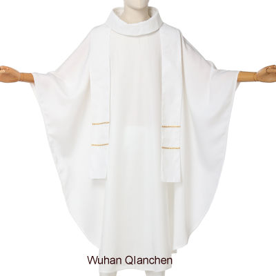 คริสเตียน Vestment สำหรับพระสงฆ์ Chasuble Robe โบสถ์คาทอลิก Priest W/Stole Solid