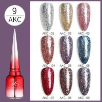 สีเจล As 15ml.ฝาแหลม โทนกากเพชร AKC 1-9