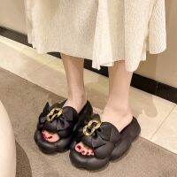 Hot sell Summer Bowknot Womens Slippers Sandals Flip-flop Non-slip Beach Garden Chain Woman Shoes Home Female Non-slip EVA Slippers 2023