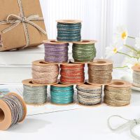 1 Roll Natural Jute Burlap Cords Hessian Ribbon With Lace Vintage Wedding Party Decor DIY Crafts Valentine  39;s Day Gift Packaging 【hot】niloli