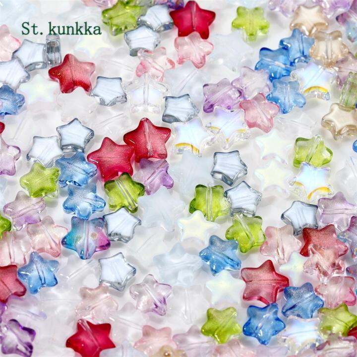 St.kunkka 20-50PCS/pack Artificial Crystal Five-Pointed Star Beads DIY ...