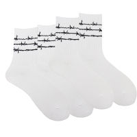 4PcsLot men and women socks Original design barbed wire pattern trend fashion street hip hop style cool unique socks