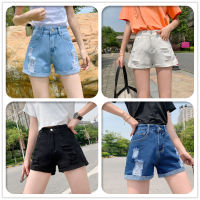 YOZI Women Denim Shorts Fashion y R Ripped Ripped Burr High Waist Wide Leg Shorts