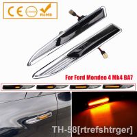 ✵✱ 2Pcs Dynamic Amber LED Side Marker Light Front Fender Turn Signal Lamps For Ford Mondeo MK4 Hatchback Saloon Estate Turnier BA7