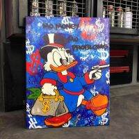 Art Poster - Street Graffiti ภาพวาดพิมพ์บนผ้าใบ-Minnie, Donald Duck Wall Print - Living Room Decor