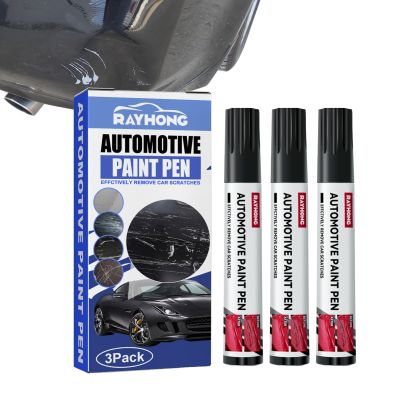 【LZ】✳✻  3 Pieces Paint Pen Paint For Cars Paint Scratch Repair Waterproof Auto Scratch Remover Pen Black/White