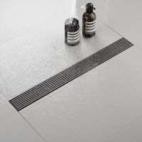 Linear Shower Drain Bathroom Stainless Steel Gun Gray Tile Insert  Anti Odor Floor Drain