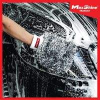 ถุงมือล้างรถ ถุงมือล้างรถไมโครไฟเบอร์พรีเมี่ยม - Maxshine Microfiber Wash Mitt  White &amp; Black