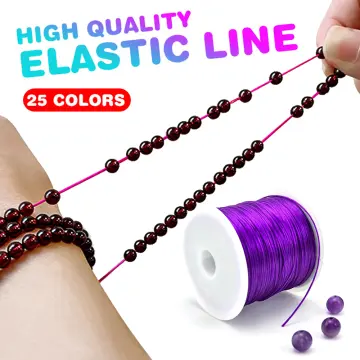 1roll Flat Elastic Crystal String Elastic Beading Thread for Stretch  Bracelet Making Blue Elastic Thread DIY Jewelry Accessory