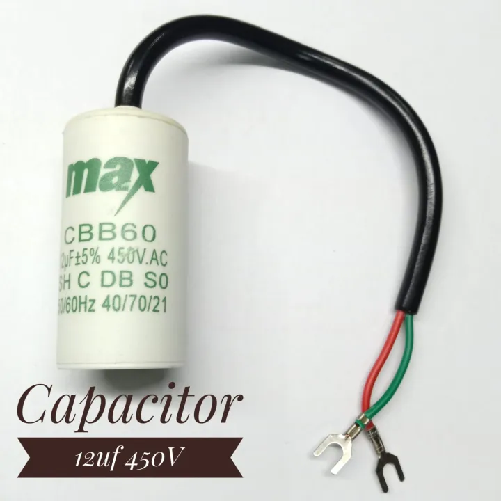 DL-pro Condensatore Con Cavo 12uF 450V Per Lavatrice - Universale, Diametro 40mm, Lunghezza 72mm