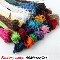 2022 Hot 80 Meter Waxed Cotton Cord Beading Thread 18 color Jewelry Making Cord Rope 1mm For Bracelet Necklace Diy Line B00440