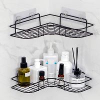 Bathroom Shelf Shower Wall Mount Shampoo Storage Holder With Suction Cup No Drilling Kitchen Storage Bathroom Accessories [NEW]