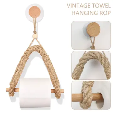 Vintage Towel Hanging Rope Toilet Paper Holder Home Hotel Bathroom