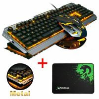 Rainbow LED Backlit Gaming Keyboard Mouse Set Wired USB Illuminated For PS4 Xbox