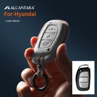 Alcantara Suede Car Key Case Cover Shell For Hyundai I30 IX35 I40 Ix25 IX45 Tucson Verna Sonata Elantra Santa Fe Reina Accessory