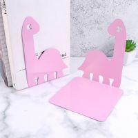 Cartoon Book Supports Metal Bookends Dinosaur Stand Pink Bookshelf Decorative Frame