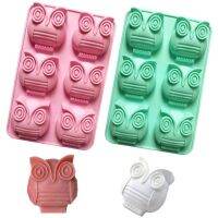 GL-แม่พิมพ์ ซิลิโคน นกฮูก 6 ช่อง (คละสี) Owl silicone mold