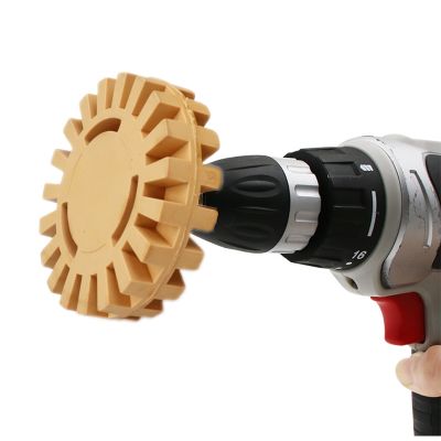【YF】 20/25mm Drill Brush Pneumatic Eraser Wheel Pad Rubber Disk Decal Sticker Remover Paint Cleaner Car Polish Tool