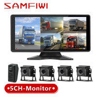 10.36นิ้ว5CH IPS Touch Split Screen AHD Car Monitor ศัพท์มือถือ Bluetooth Cast พร้อมเครื่องบันทึกวิดีโอที่จอดรถ