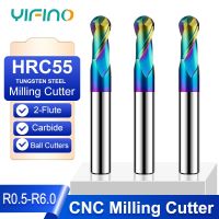 YIFINO HRC55 2F เคลือบที่มีสีสันทังสเตนเหล็กคาร์ไบด์อลูมิเนียมลูกตัดปลายมิลลิ่ง CNC เครื่องจักรกลเครื่องมือ End Mill