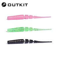 OUTKIT 4cm 5cm Fishing Soft Worm Lures Pin Tail Ice Fishing Bait Soft Polaris Sinking Lure Pesca Cheap Silicone Fishing Tackle