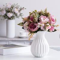 Flower Vase Unbreakable Decorative Compact Design Imitation Rattan Flower Vase Centrepiece Plant Vase for Home