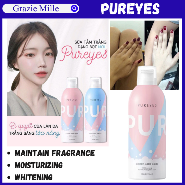 Pureyes Amino Acid Cream Mousse Shower Gel Whitening Perfume Body Wash