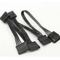 【In-Stock】 C&amp;T e-MartMall PZ 1ชิ้น4Pin IDE Molex ถึง5-พอร์ต15Pin SATA สายตะกั่ว18AWG ตะกั่วสายไฟสำหรับฮาร์ดฮาร์ดดิสก์ SSD พีซีเซิร์ฟเวอร์ DIY