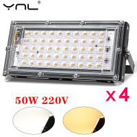 4pcs 50W LED Flood Light AC 220V 230V 240V IP65 Waterproof Outdoor Floodlight Spotlight LED Street Lamp Wall Lighting Reflector