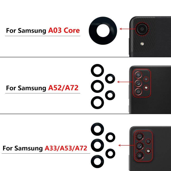 10ชิ้นแก้วกล้องด้านหลังมีกาวเหมาะสำหรับ-a02-samsung-galaxy-a02s-แกน-a03-a03s-a22-4g-5g-a32-a52-a72-a33-a73-a53