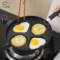 LEBI Wajan Antilengket กระทะทำไข่เจียวเกี๊ยวไข่รูปหัวใจกระทะอาหารเช้าไข่ลวกกระทะแพนเค้กเบอร์เกอร์ไข่สี่หลุมกระทะ