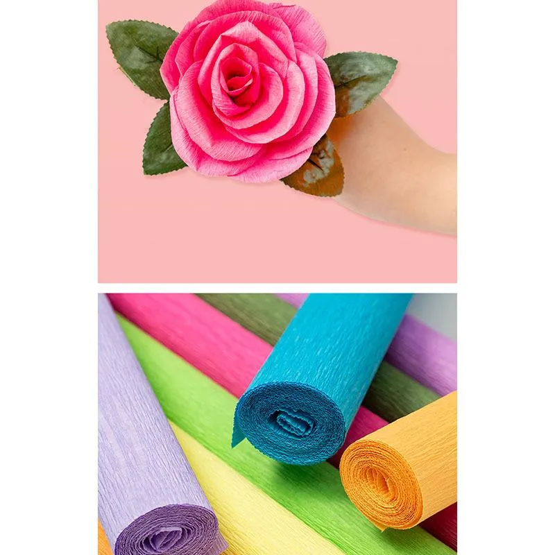 17 Colors 250x50cm Colored Crepe Paper Roll Origami Crinkled Crepe Paper  Craft DIY Flowers Decoration Gift