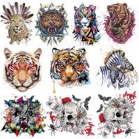 Fiercely Tiger Applique Heat Thermal Transfer For Clothing Cartoon Animal Iron-on Transfers For Clothes Stickers Iron On Patch