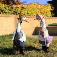 Resin Duck Couple Garden Ornaments Decoration Art Handicraft Craft Birthday Gifts Home Porch TV Cabinet Desktop Decoration