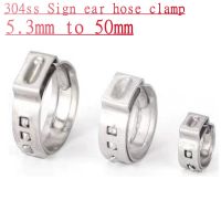 5-20 buah klem selang 5.3mm hingga 50mm cincin klem Cinch klem selang baja tahan karat 304 tanpa langkah telinga tunggal untuk penyegelan