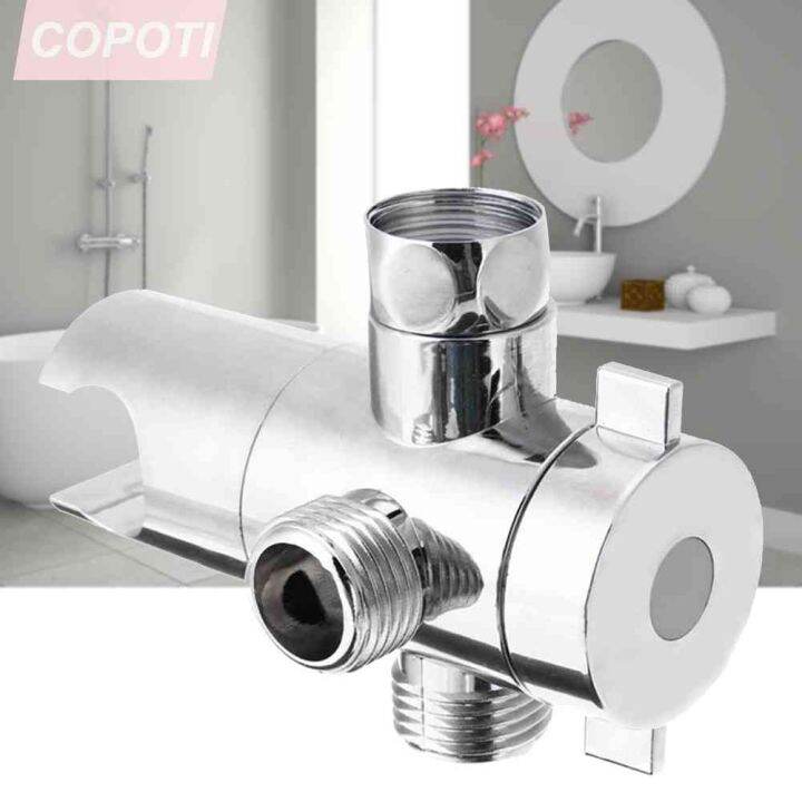 3-Way Shower Head Diverter Valve Combo Shower Spray Arm Mount Fixer ...