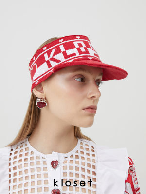 Kloset Kloset  Knit Cap (PS22-ACC007) หมวก หมวกนิตติ้งหัวใจ หมวกkloset หมวกแฟชั่น หมวกรัดศรีษะยืดได้