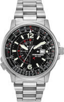 Citizen Eco-Drive Promaster Nighthawk Quartz Mens Watch, Stainless Steel, Pilot watch, Silver-Tone (Model: BJ7000-52E)