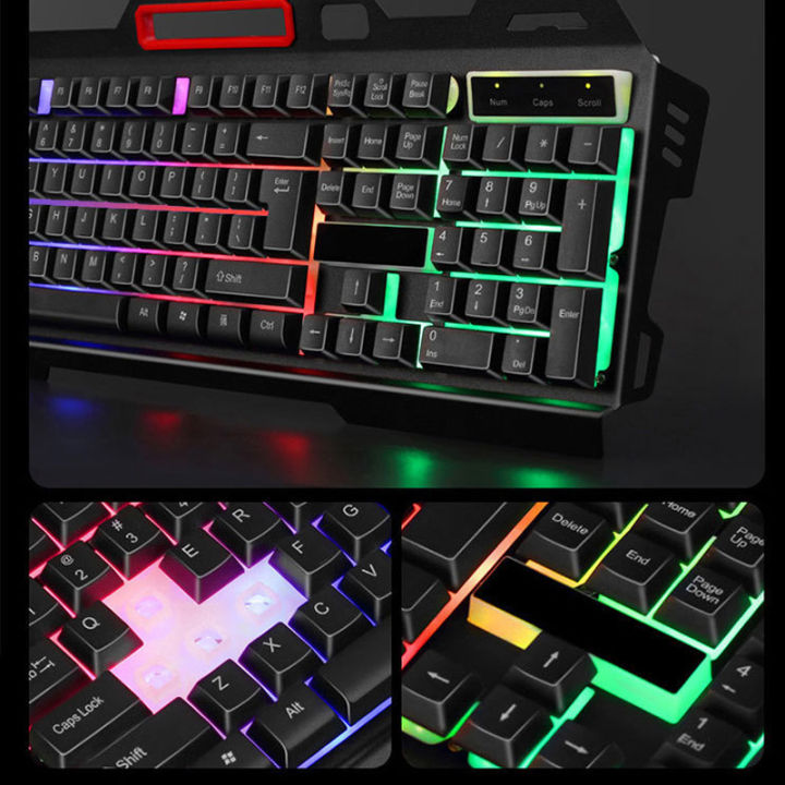 คีย์บอร์ดเกมมิ่ง-cmk-198-คีย์บอร์ดเล่นเกมส์-ไฟ-led-rgb-ชุดคีย์บอร์ดและเมาส์-ไฟสีรุ้ง-cmk-198-gaming-keyboard-mouse-rainbow-rgb-led-illuminated