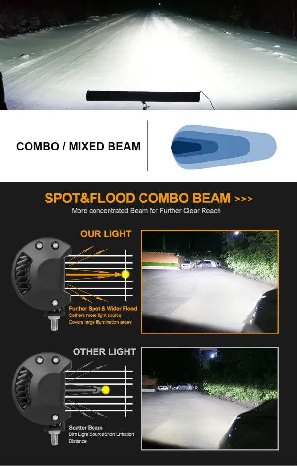 3Rows LED Bar 4-28 inch LED Light Bar LED Work Light combo beam